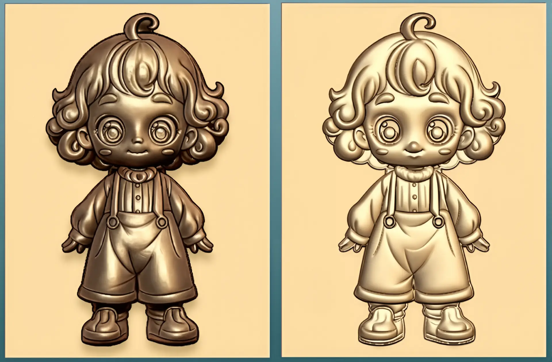 深浮雕人像对比